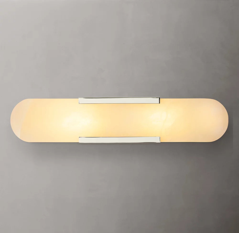 Natural Alabaster Brass Linear Sconce