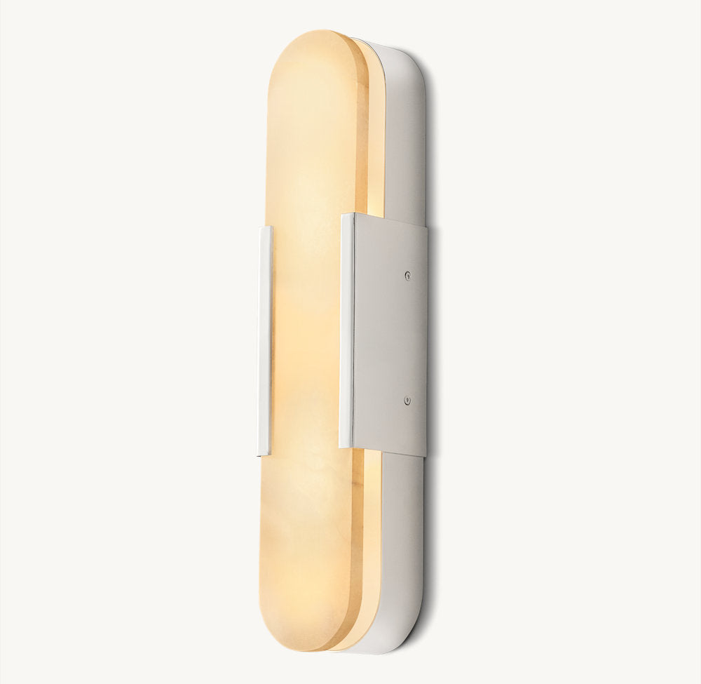 Natural Alabaster Brass Linear Sconce