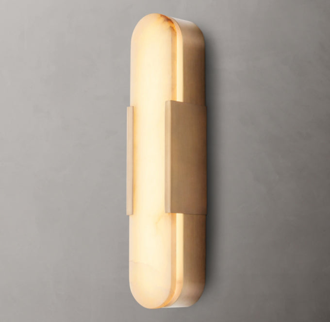 Natural Alabaster Brass Linear Sconce