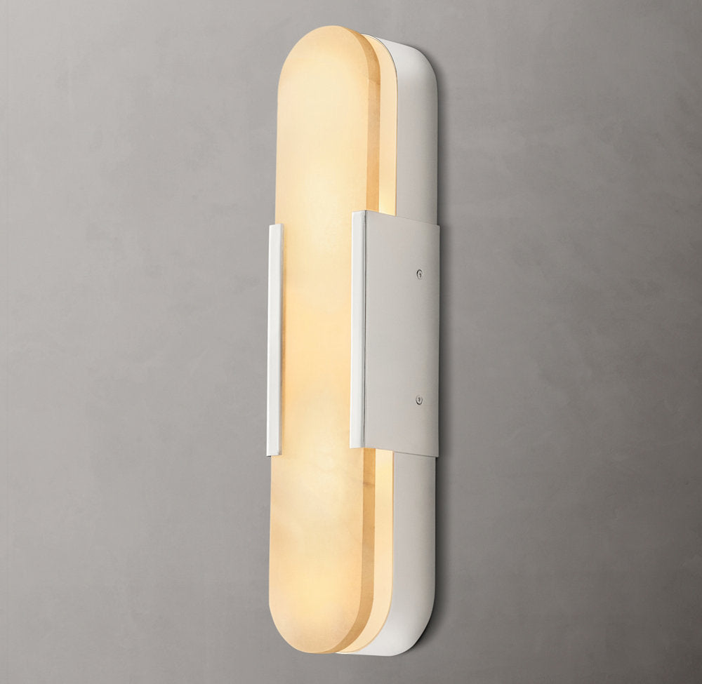 Natural Alabaster Brass Linear Sconce