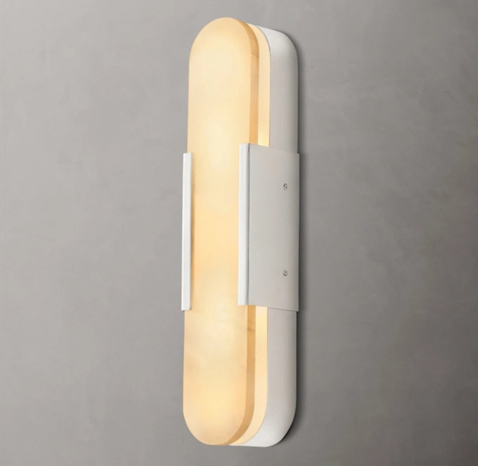 Natural Alabaster Brass Linear Sconce
