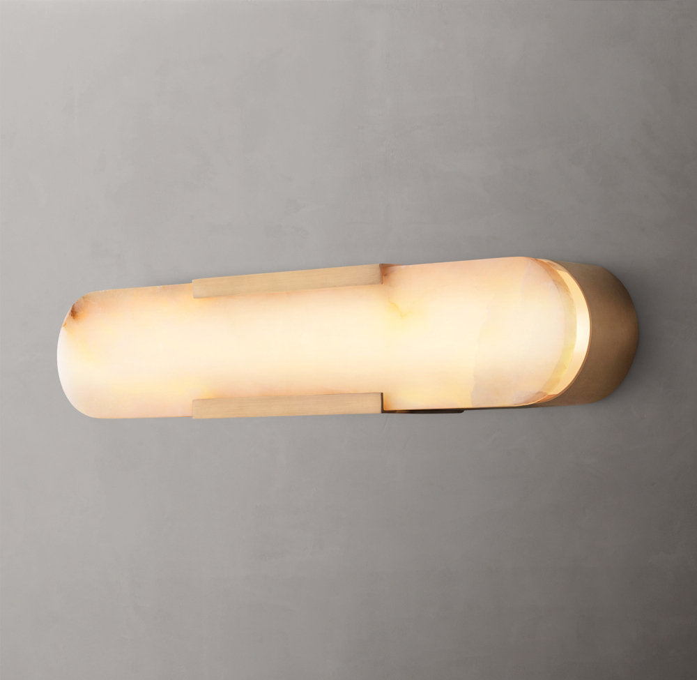 Natural Alabaster Brass Linear Sconce