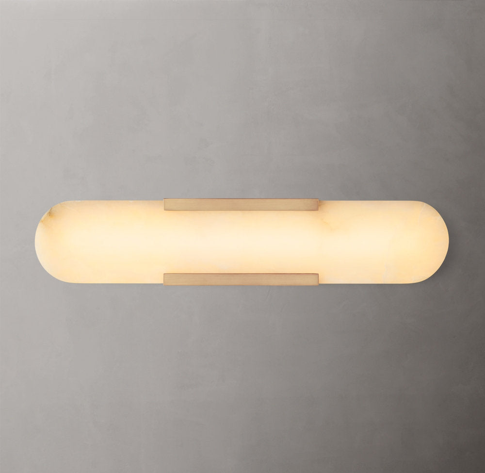 Natural Alabaster Brass Linear Sconce