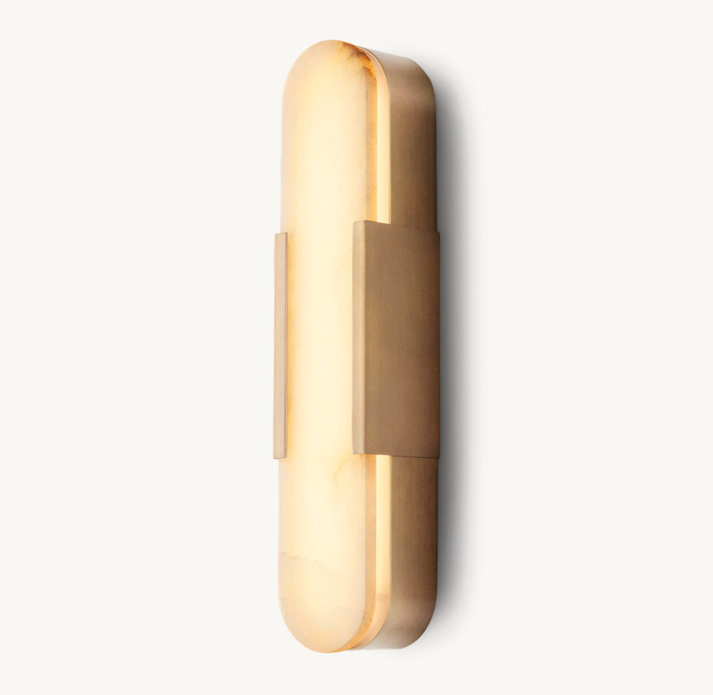 Natural Alabaster Brass Linear Sconce