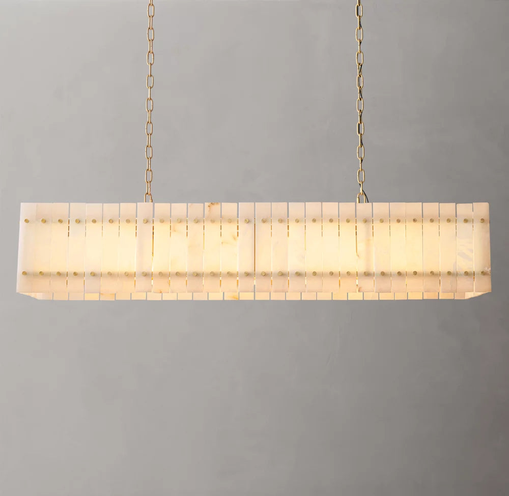 Natural Alabaster Panel Island Chandelier