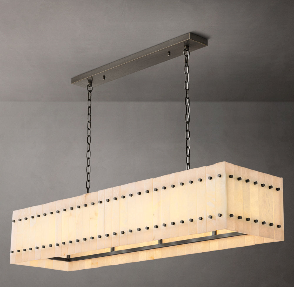 Natural Alabaster Panel Island Chandelier
