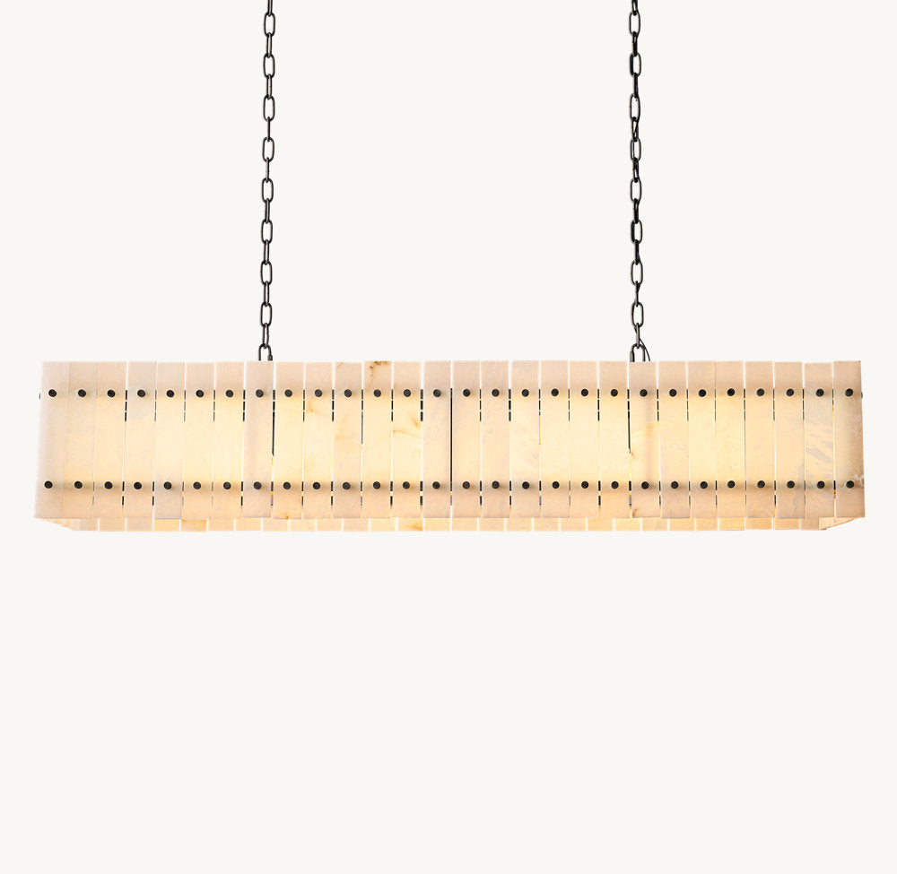 Natural Alabaster Panel Island Chandelier
