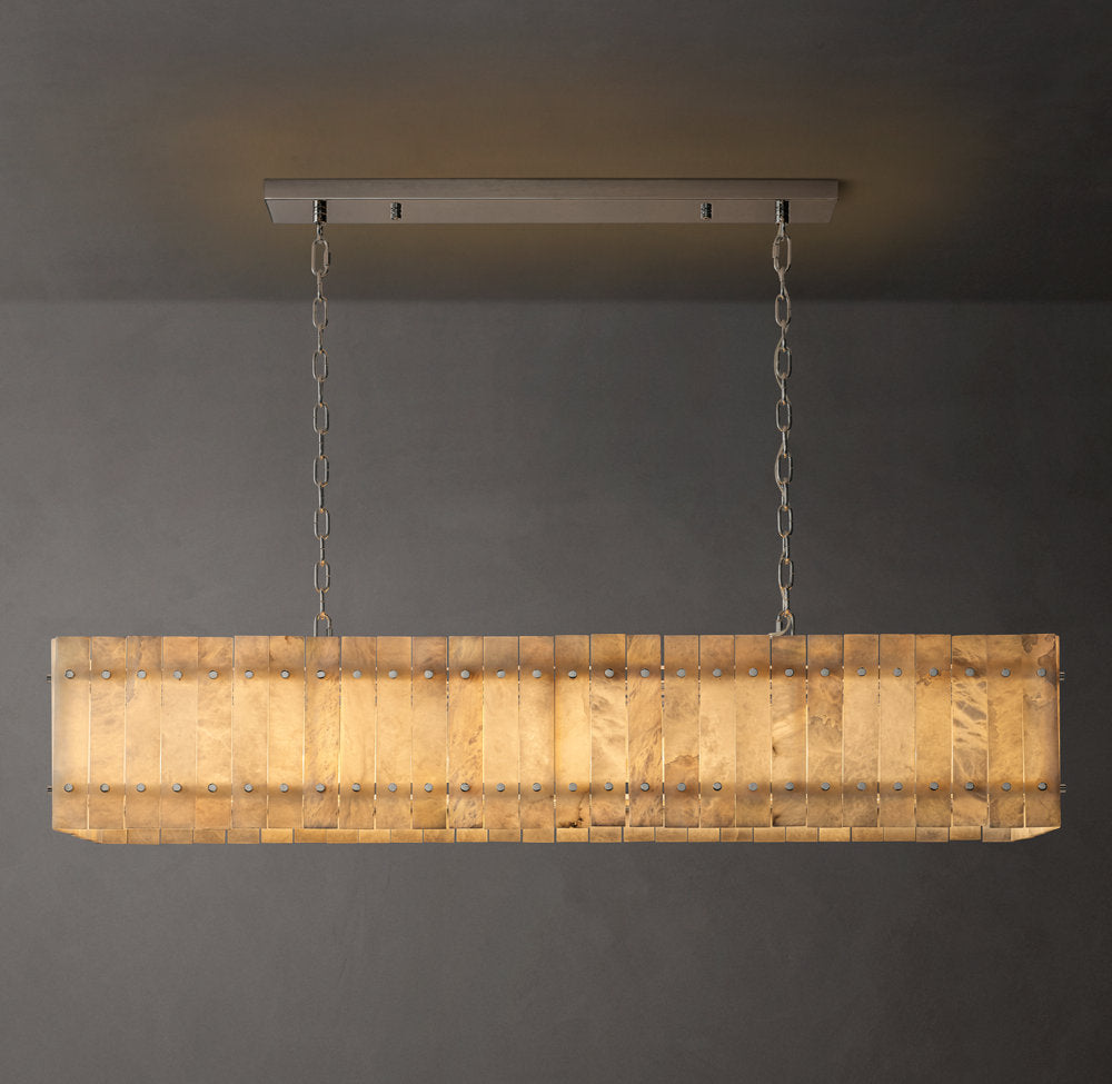 Natural Alabaster Panel Island Chandelier