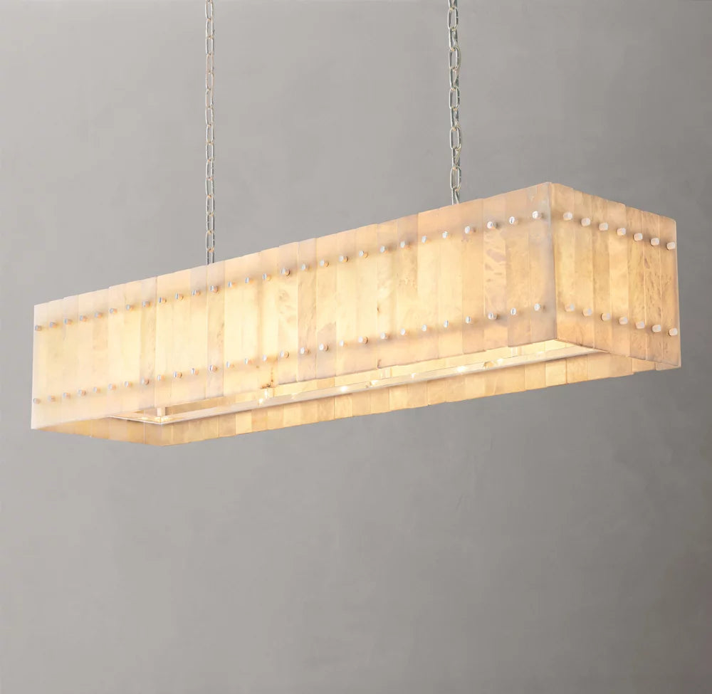 Natural Alabaster Panel Island Chandelier