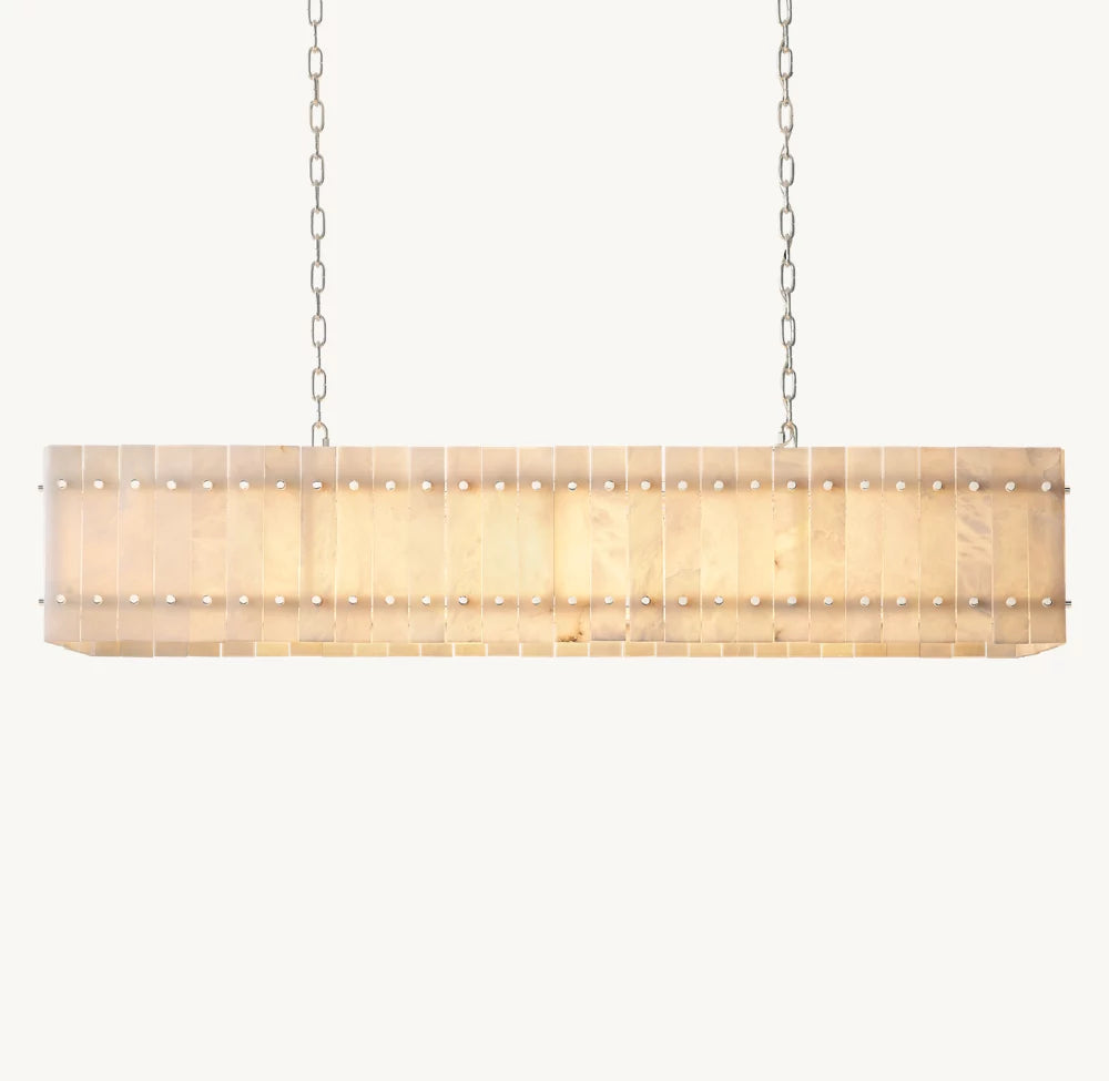 Natural Alabaster Panel Island Chandelier