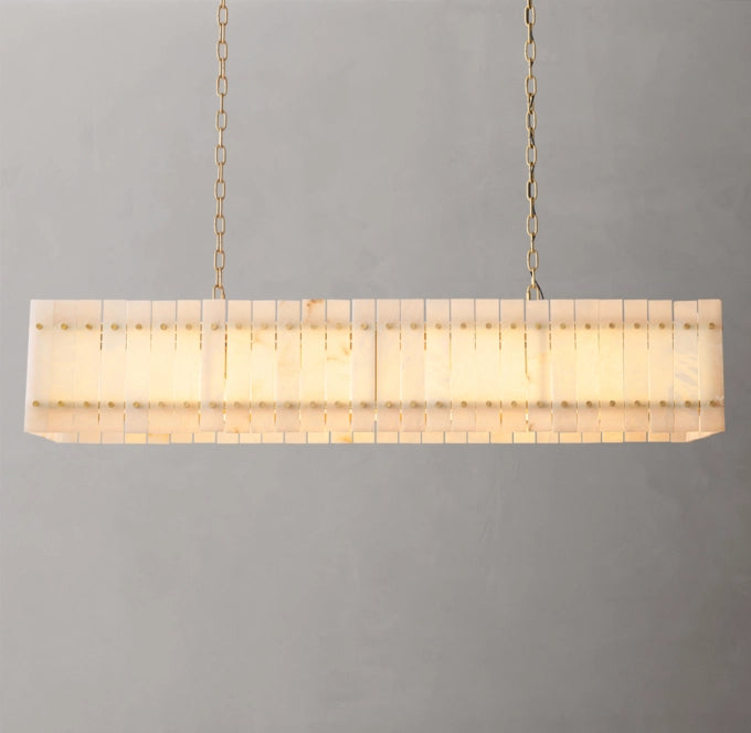 Natural Alabaster Panel Island Chandelier