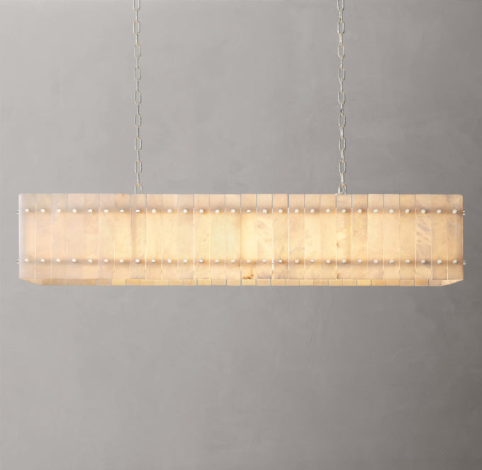 Natural Alabaster Panel Island Chandelier