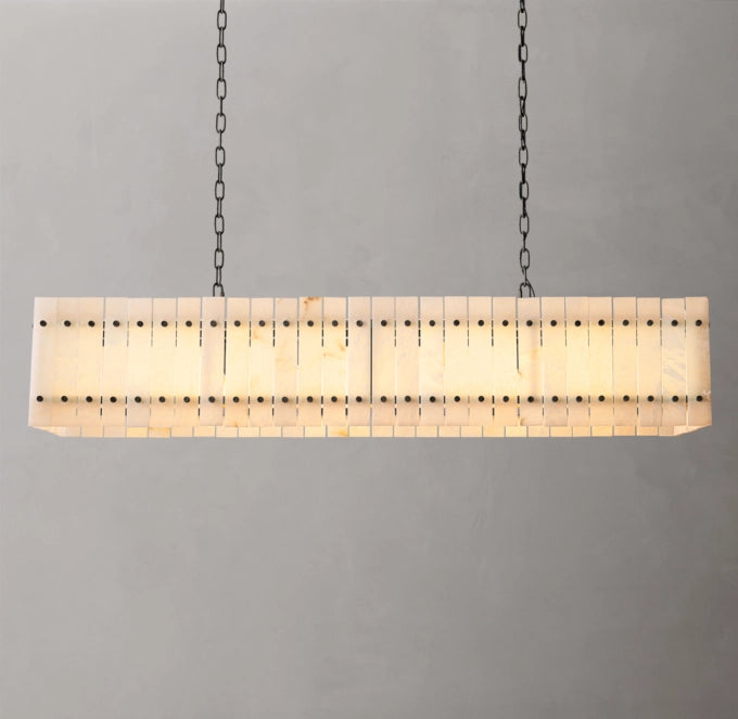 Natural Alabaster Panel Island Chandelier