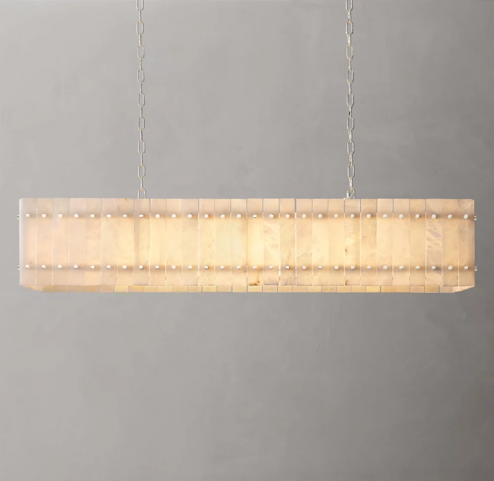 Natural Alabaster Panel Island Chandelier