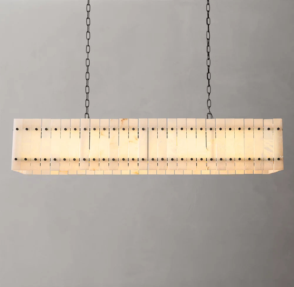 Natural Alabaster Panel Island Chandelier