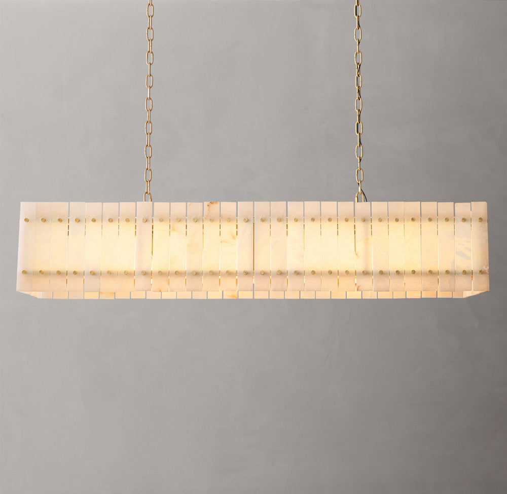 Natural Alabaster Panel Island Chandelier