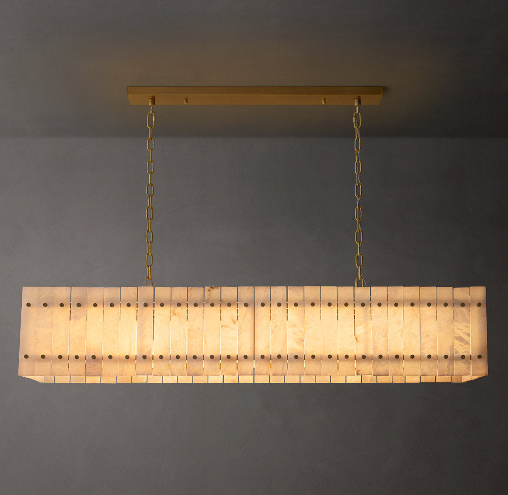 Natural Alabaster Panel Island Chandelier