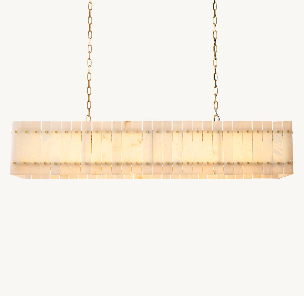 Natural Alabaster Panel Island Chandelier