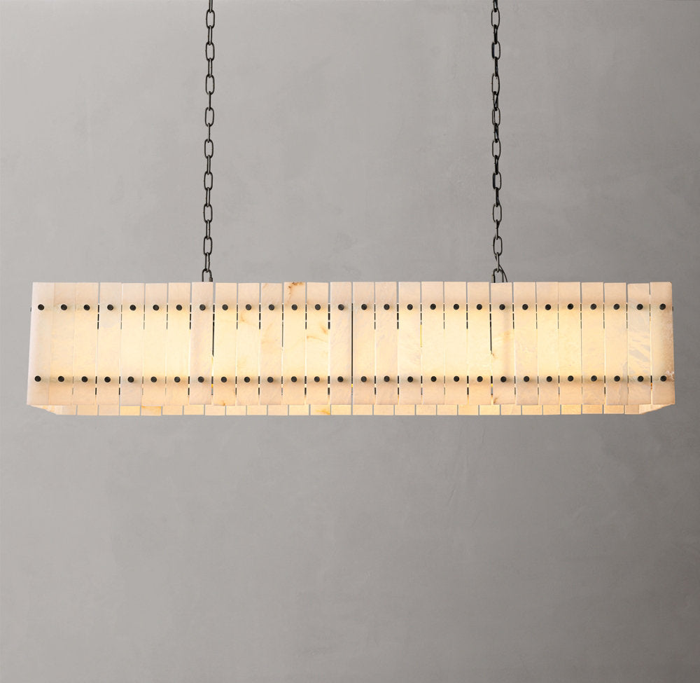 Natural Alabaster Panel Island Chandelier