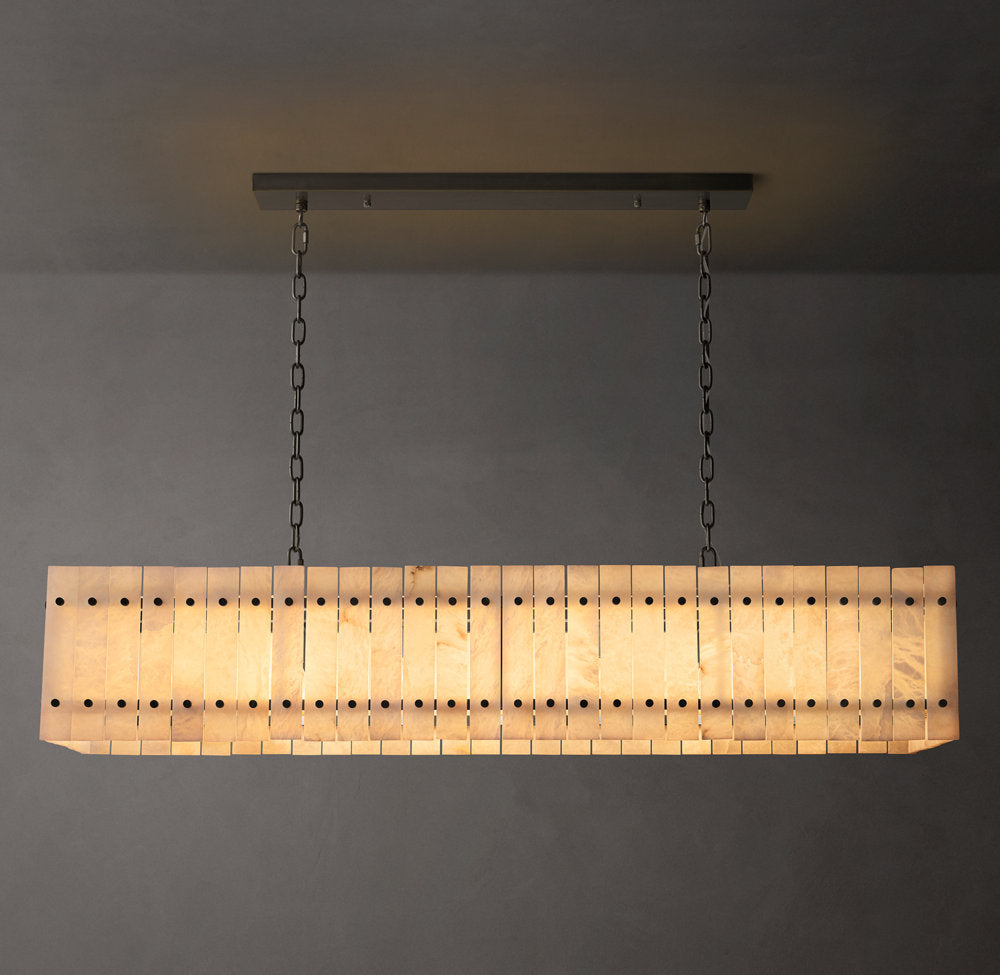 Natural Alabaster Panel Island Chandelier