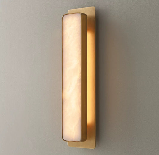 Natural Alabaster Vertical LED Sconce
