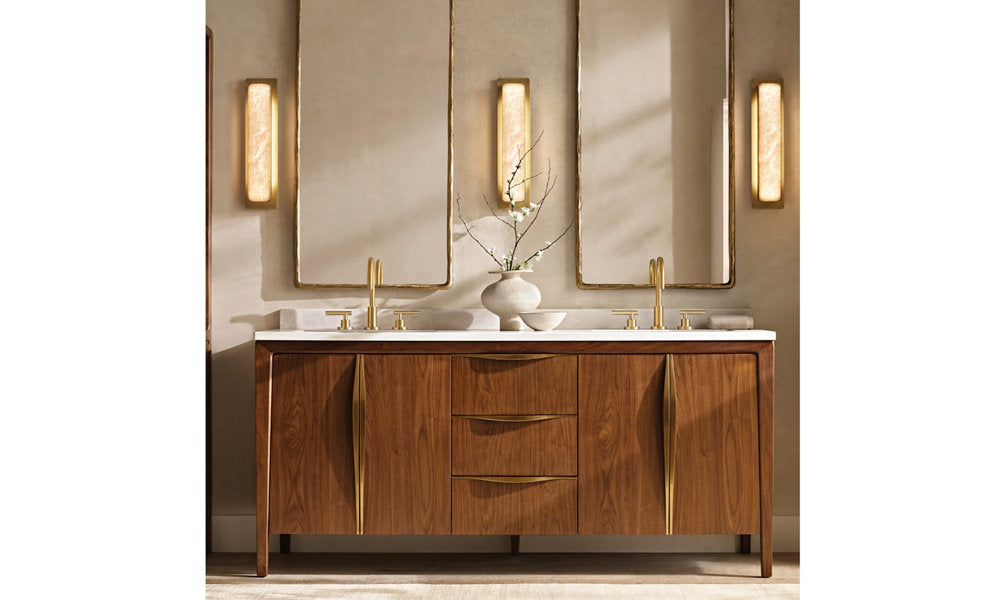 Natural Alabaster Vertical LED Sconce