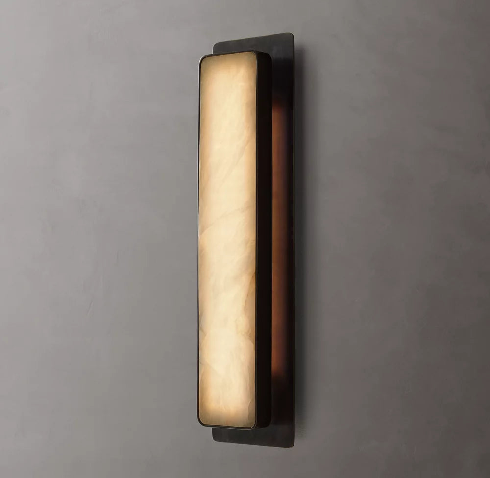 Natural Alabaster Vertical LED Sconce