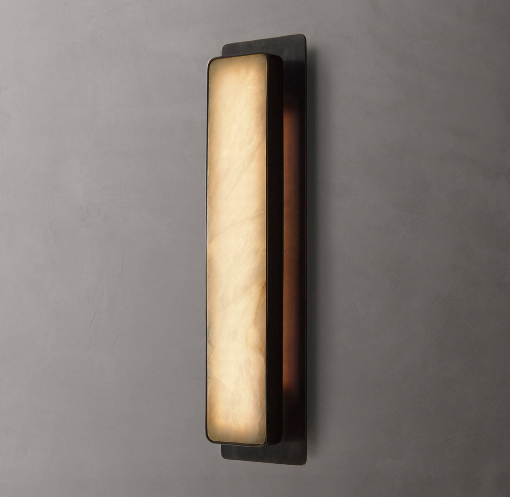 Natural Alabaster Vertical LED Sconce
