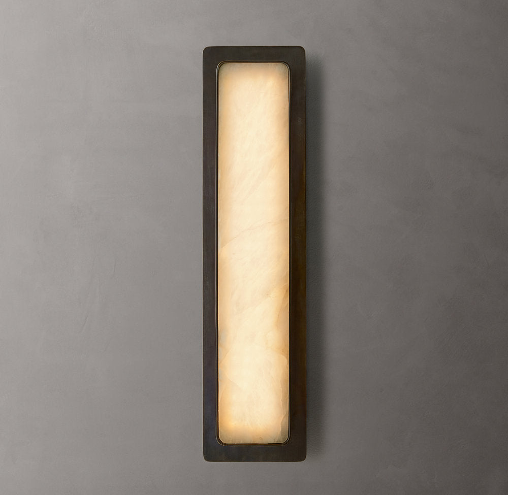 Natural Alabaster Vertical LED Sconce