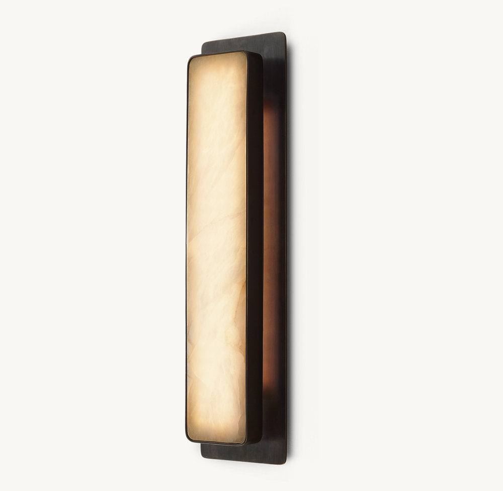 Natural Alabaster Vertical LED Sconce