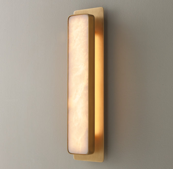 Natural Alabaster Vertical LED Sconce