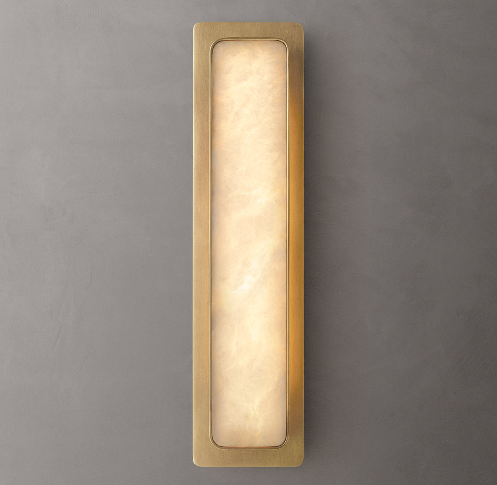 Natural Alabaster Vertical LED Sconce