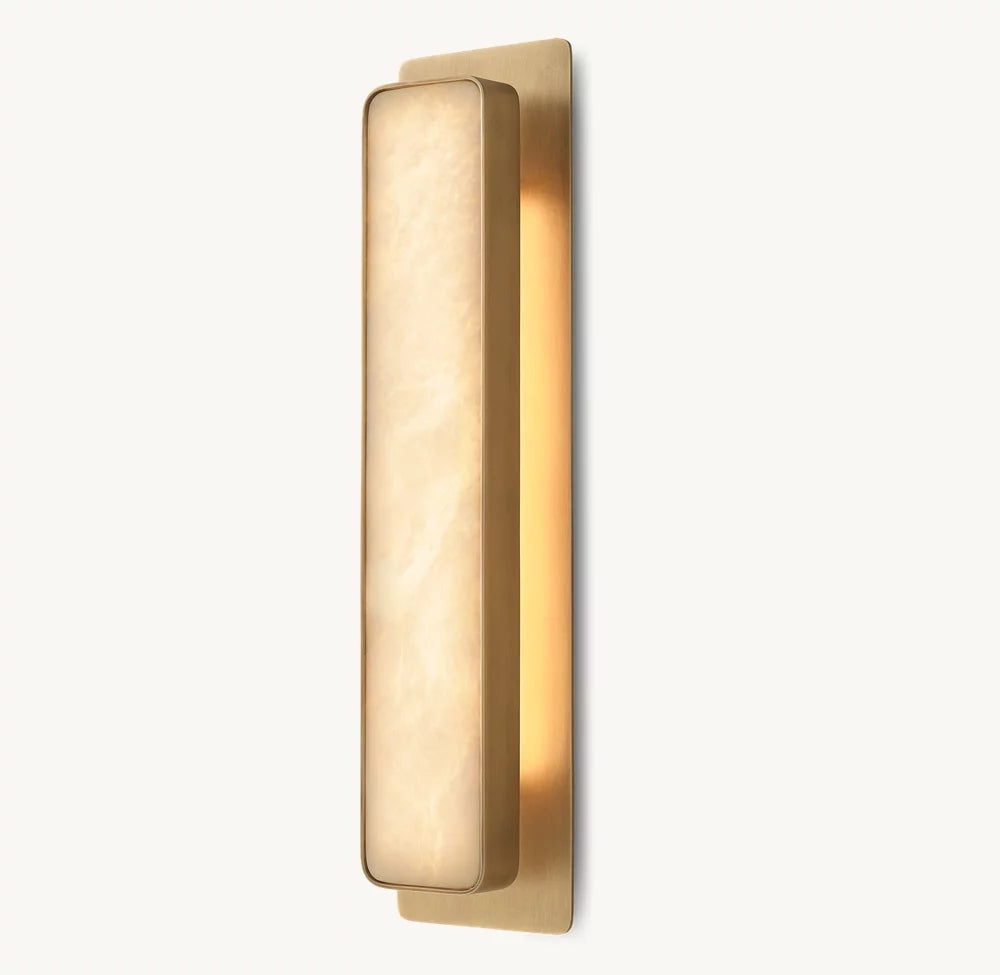 Natural Alabaster Vertical LED Sconce