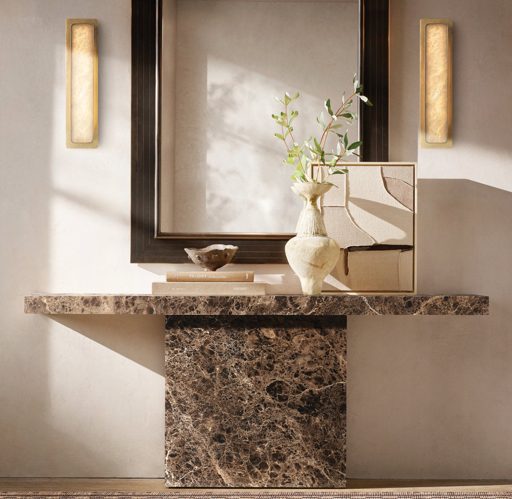 Natural Alabaster Vertical LED Sconce