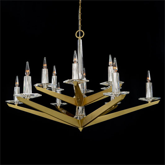 Natural Brass 12-Light Crystal Chandelier / Default Title