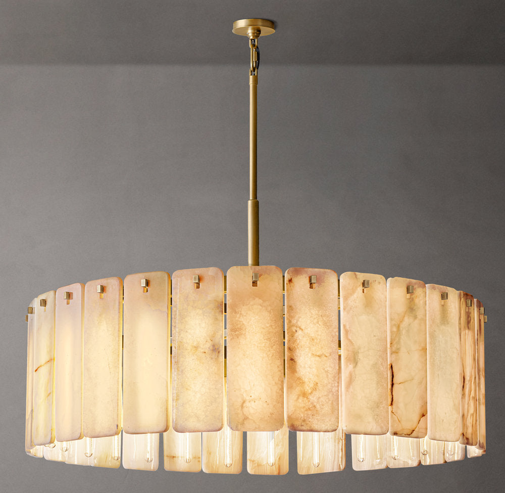 Natural Onyx Panel Ring Chandelier