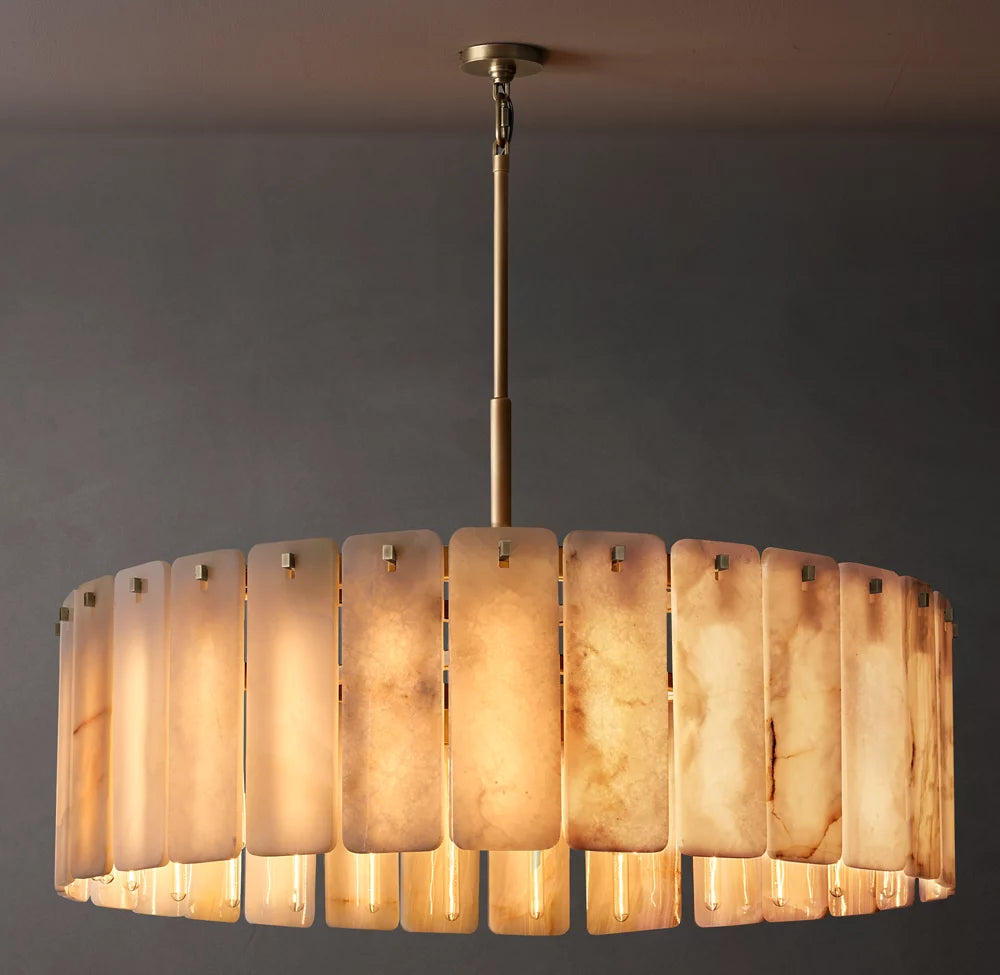 Natural Onyx Panel Ring Chandelier