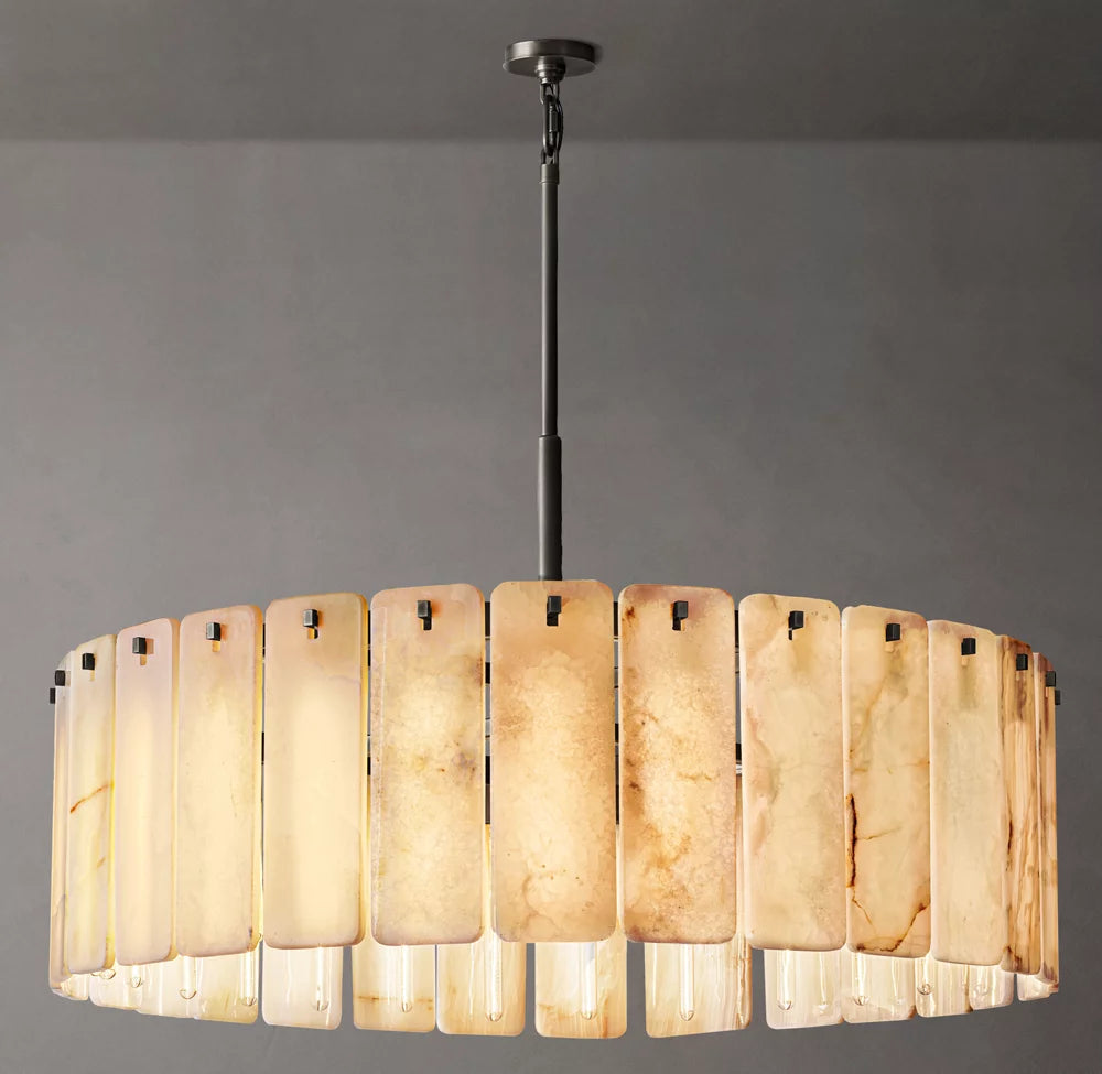 Natural Onyx Panel Ring Chandelier