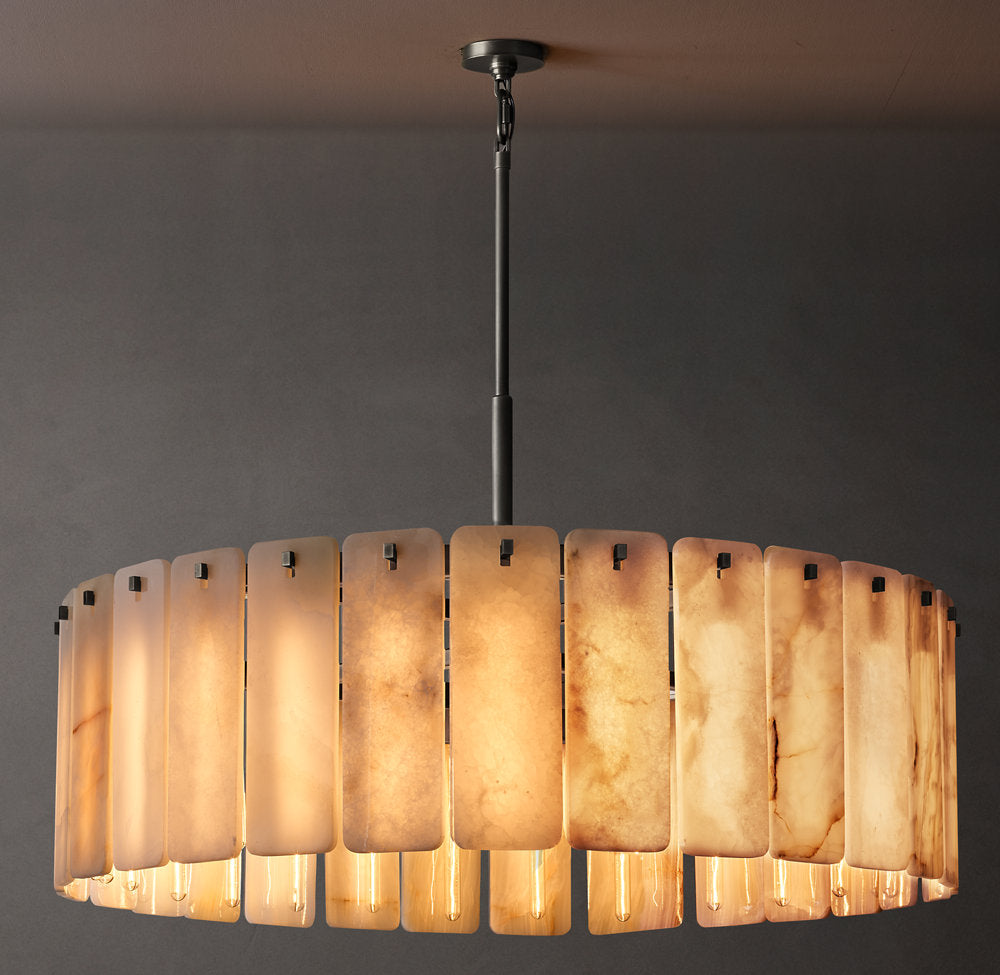 Natural Onyx Panel Ring Chandelier