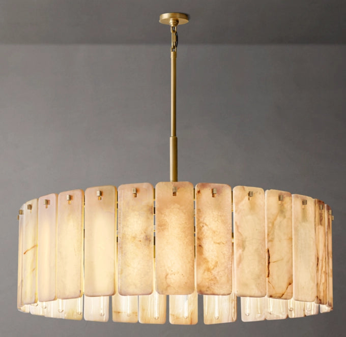 Natural Onyx Panel Ring Chandelier