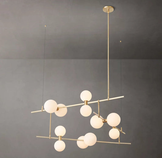 Opal Globe LED Halo Chandelier