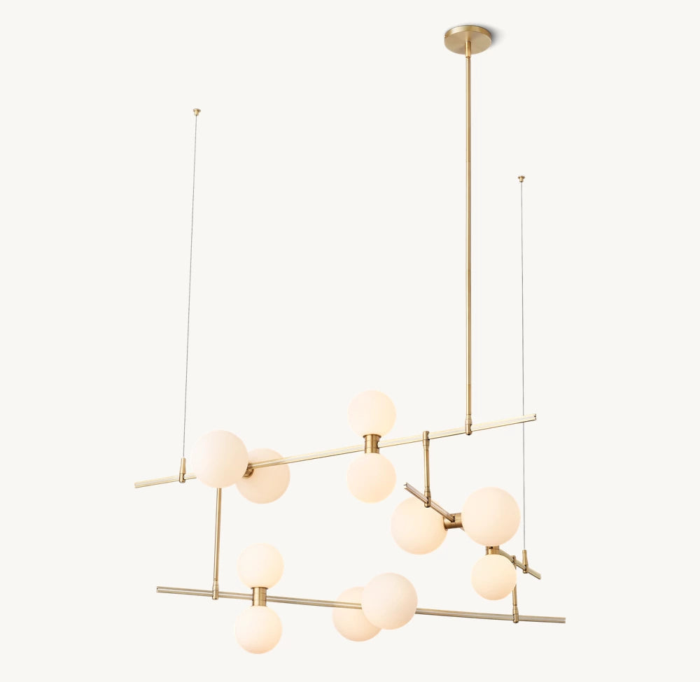 Opal Globe LED Halo Chandelier