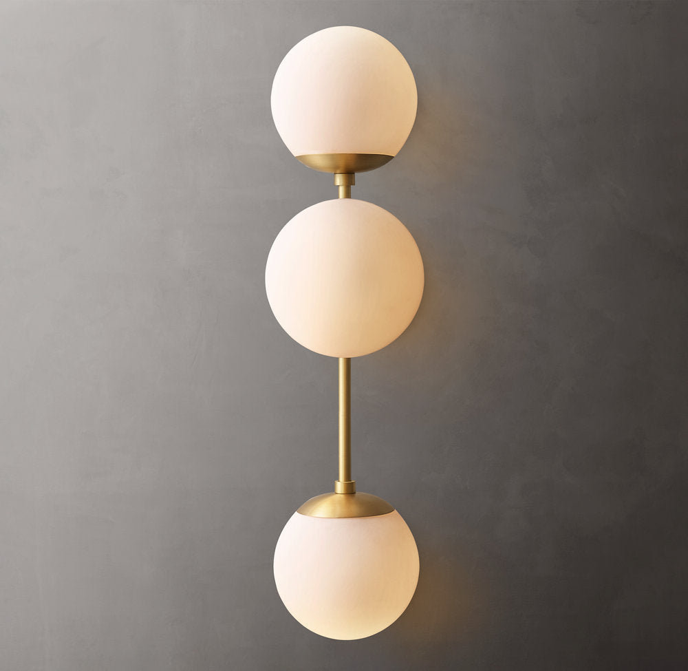 Opal Globe Triple Arc Sconce