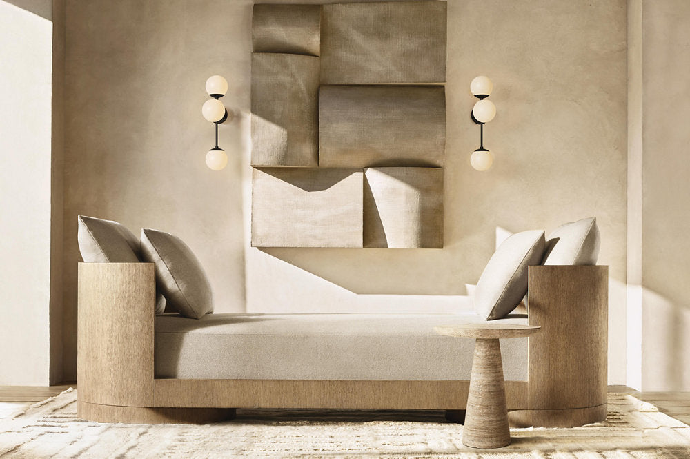 Opal Globe Triple Arc Sconce