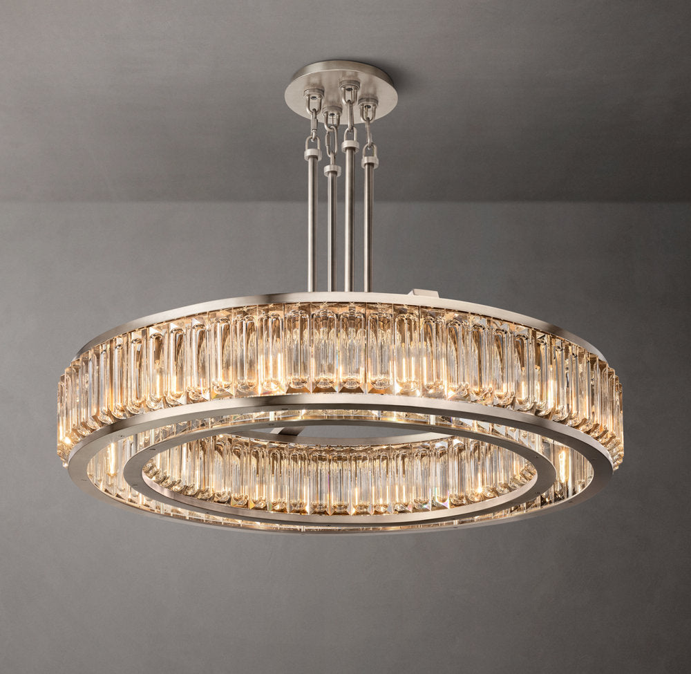 Optical Crystal Brass Disc Chandelier