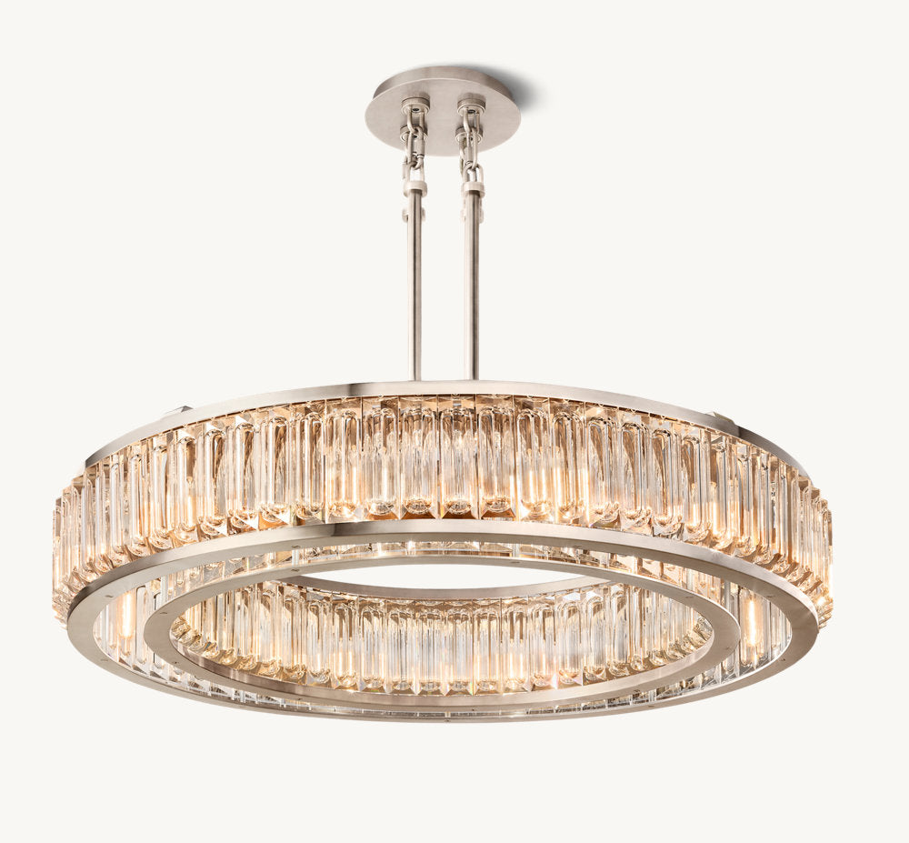 Optical Crystal Brass Disc Chandelier