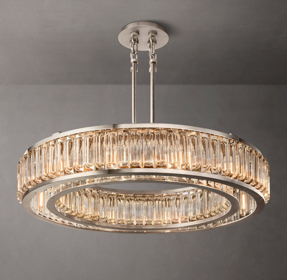 Optical Crystal Brass Disc Chandelier
