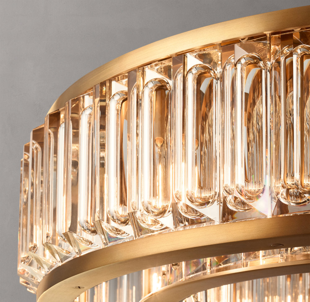 Optical Crystal Brass Disc Chandelier