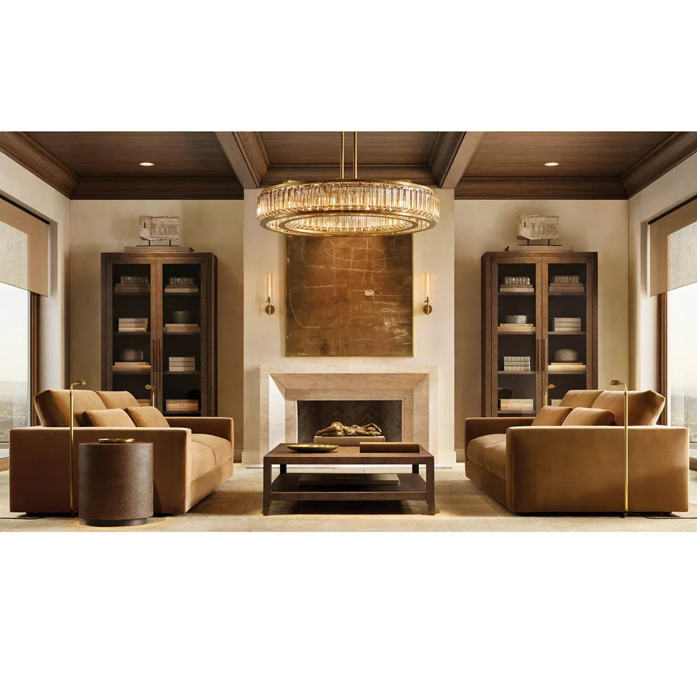 Optical Crystal Brass Disc Chandelier