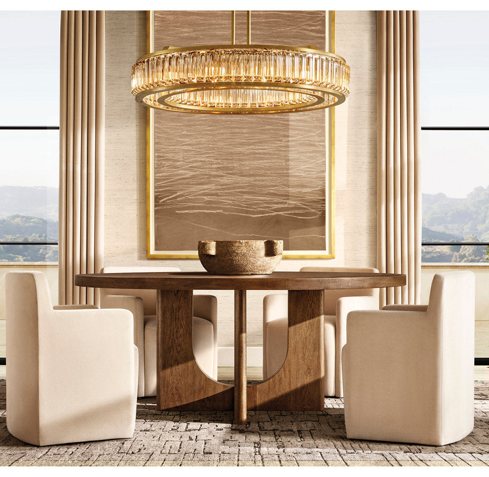 Optical Crystal Brass Disc Chandelier